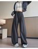 Black Sweatpants Women's Autumn And Winter 2025 New Velvet Loose Casual Wide-leg Sweatpants Scimitar Banana Pants_ecoleips.com