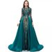 European And American Foreign Trade Evening Dress 2025 Spring And Summer New Green Dress Fishtail Long Sleeve Light Luxury Trailing Evening Dress Lace_ecoleips.com