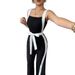 Women's Clothing Summer Style Color Block Jumpsuit For Women Black White Romper Casual Streetwear For Formal & Casual For Women_ecoleips.com