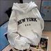 American Retro Letter Print Mid-length Casual Hooded Sweatshirt Jacket, Loose And Versatile Long-sleeve Top For Women In_ecoleips.com