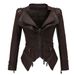 K Tailcoat Slim Fit Waist PU Versatile Jacket Motorcycle Suit Multi-color Rivet Leather Jacket_ecoleips.com