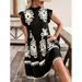 Women's Clothing Summer New Independent Station Cross Border European And American Fashion Casual Large Size Women's V Neck Lotus Leaf Sleeve Dress_ecoleips.com