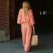 New 3D Striped V Neck Wide Leg Pants Set for Women Fashionable Casual Two Piece Set Cross Border Style for Vacation_ecoleips.com