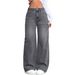 Women's Vintage Gray Washed Jeans – Relaxed Straight-Leg Denim Pants For Streetwear & Casual (S-XXL)_ecoleips.com