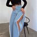 Women's Clothing Street Fashions Sexy Leg Pants High Waist Split Y2K Wide Leg Denim Pants_ecoleips.com