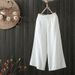 Suitable For All Seasons Cotton Wide Cropped For Women 2025 Summer Loose Plus Size High Waist Linen Straight Thin Artistic Casual Pants_ecoleips.com