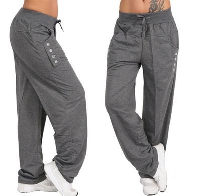 Women's Solid Color Casual Pants - Elastic Waist Straight Leg Trousers (S-5XL) | Soft Polyester Blend Loose Fit Comfort For Daily Wear_ecoleips.com
