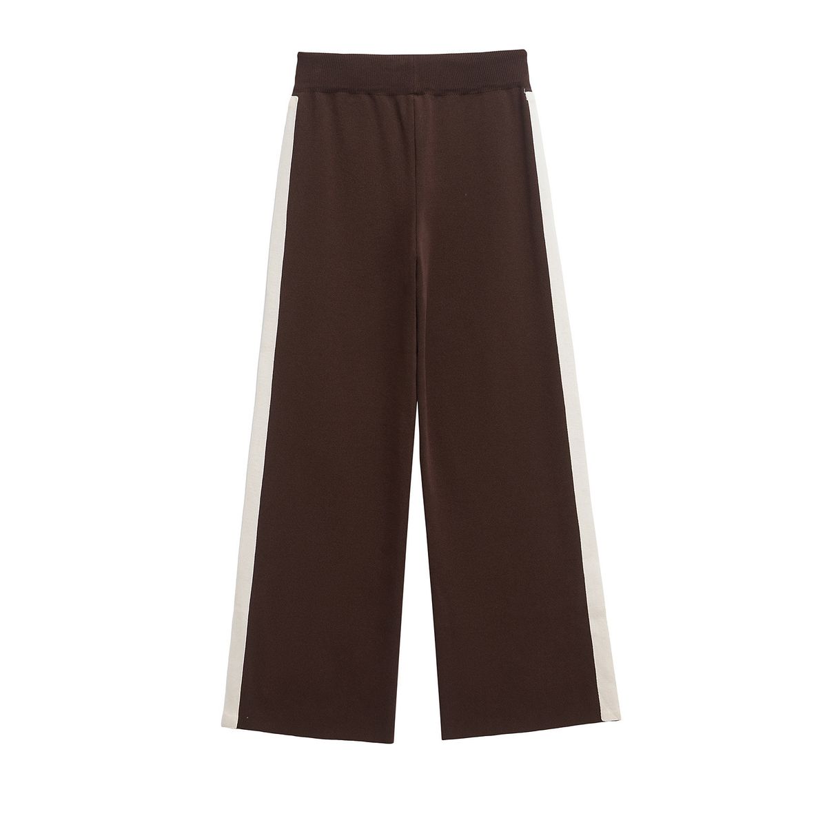 Women's Clothing Women's Casual Suit Knit Sweatshirt With Side Stripes High Waisted Trousers European American Style Clothing_ecoleips.com