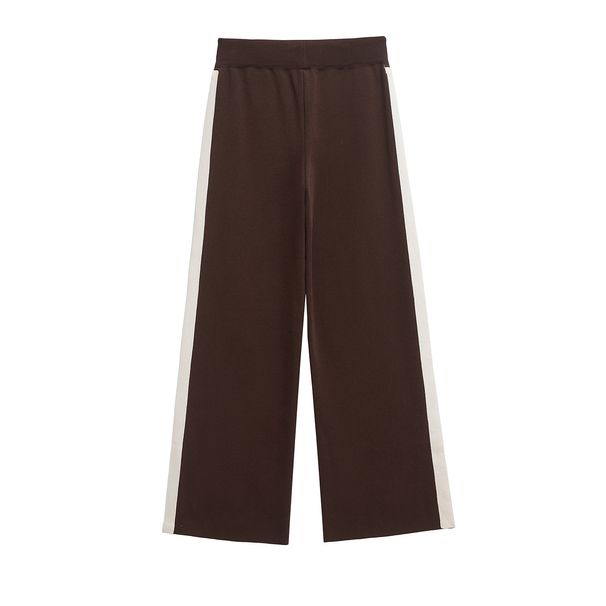 Women's Clothing Women's Casual Suit Knit Sweatshirt With Side Stripes High Waisted Trousers European American Style Clothing_ecoleips.com