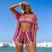 Voya 2026 European And American Beach Sun Protection Cover-up, Fashionable Fringed Bikini Four-piece Set,_ecoleips.com