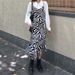 Two-Piece Set/Single Piece Spring And Autumn Irregular Slit Mermaid Zebra Print Camisole Dress For Women With Shirt_ecoleips.com