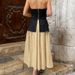 Women's Clothing New Arrivals Contrast Color Hot Sleeveless Cotton And Linen Sexy Tube Top Slimming Mid Waist Pleated Two Piece Set For Women_ecoleips.com