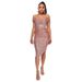 Verve Women's Summer Sequin Side Slit Gown French Off-Shoulder Bodycon Dress_ecoleips.com