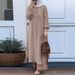 H707 Muslim Two-Piece Set Spring Autumn New Women's Sleeve Shirt And Long Pants Fashion Casual_ecoleips.com