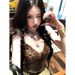 ng2510292 Trendy Slim-fit Camisole For Hot Girls, New Summer American-style Top, Slimming Hollow-out Base Shirt With Leopard_ecoleips.com