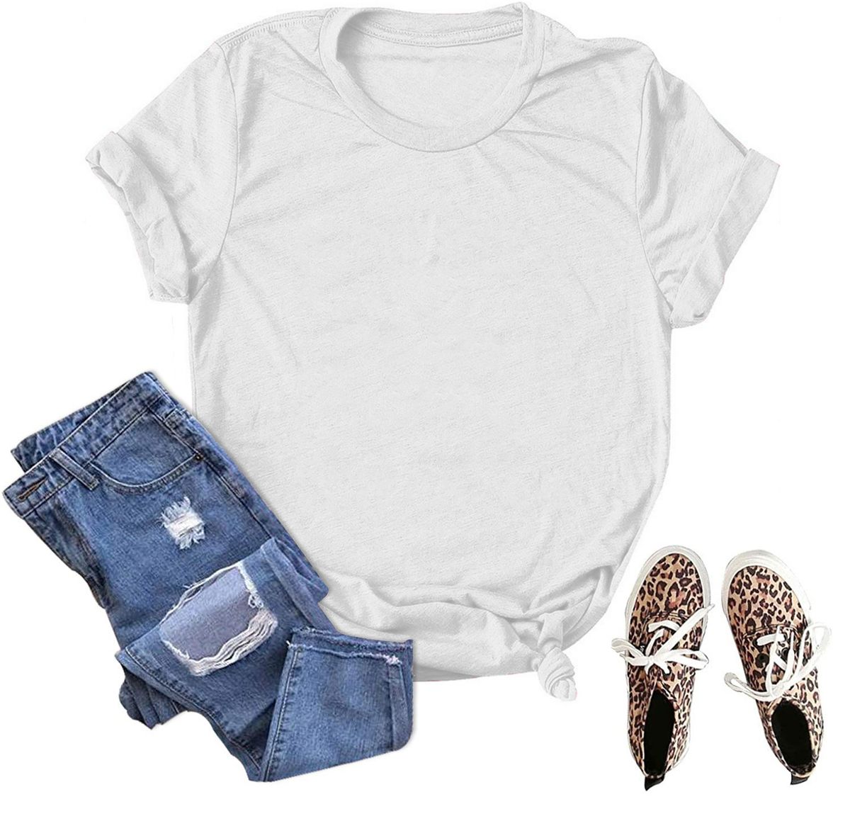 Solid Color Blank Loose Large Size T-shirt Short Sleeve_ecoleips.com