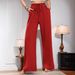 Women's Elastic Waist Pull-On Pants With Pockets, Casual Straight Leg Trousers For Everyday Wear_ecoleips.com