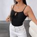 Voya Women's Knitted Sexy Chest Drawstring Strap Tight Strap Tank Top Jumpsuit_ecoleips.com