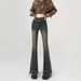 Retro High-waisted Flared Jeans Women, 2026 New Style, Petite Stretch Slimming Fringed Bell-bottom Pants For Spring And_ecoleips.com
