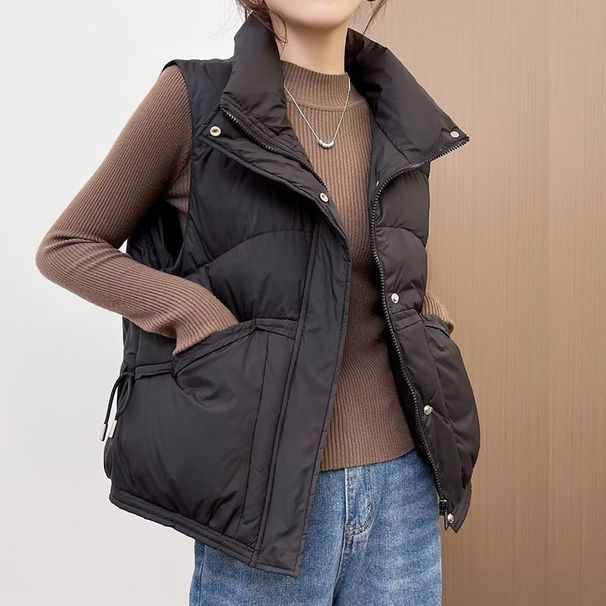 Down Vest For Women Five Star Cotton Vest All Match Winter Warm Jacket Vest_ecoleips.com