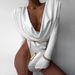Women's Sexy Solid Color Duffle Collar Bodysuit Long Sleeve Tight Fit Autumn Winter New Clothing_ecoleips.com