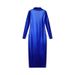 New Solid Color Slim Fit Round Neck High Waist Wrap Hip Tight Long Dress_ecoleips.com