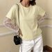 Women's Lace Patchwork T-Shirt Casual Fashion Top For Autumn Relaxed Everyday Wear Comfortable Feshion_ecoleips.com