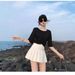 K New High-waisted Pleated Skirt For Women; Slimming Outfit; Short Skirt For Plus-size Women; Half-body JK Dress_ecoleips.com