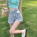 Women's Clothing Niche Design Cuffed Denim Shorts For Women Summer High Waist Loose Slimming Small All Match Wide Leg Hot Pants_ecoleips.com