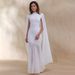 Summer Black Cape Sleeve Evening Dress Slim Fit Long Dress For Annual Meetings And Parties Style_ecoleips.com