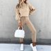 Women's Clothing High Collar Long Sleeve Pocket Pants Casual Two Piece Set Autumn And Winter Sweatshirt Women Hot Sale_ecoleips.com