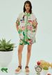 Women's Clothing Fashion Printed Linen Casual Versatile Shirt Cardigan Shorts_ecoleips.com
