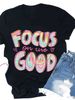 European And American Cross-border Foreign Trade Women's Clothing, Fun Letter Print Round-neck Short-sleeve T-shirt Top_ecoleips.com