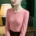 Double-Sided Coral-Fleece Thick T-Shirt, Women S Autumn/Winter Korean-Style Loose Long-Sleeve Top, Crew-Neck Thermal Bas_ecoleips.com