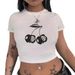Aria Basics Aria Basics Cross-Border Foreign Trade European American Hot-Selling Women's Summer New Sweet And Spicy Printed T-Shirt_ecoleips.com