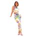 New Cross-border European American Women's, Street Fashion, Unique And Colorful Patterned Sleeveless Sexy Slim-fit_ecoleips.com