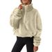 2026 Autumn And Winter European And American New Products Plush Plush Women's Semi-zipper Stand-up Collar Sweater_ecoleips.com