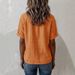 Women's V Neck T-Shirt Loose Fit Solid Color Button Detail Summer Top American Style_ecoleips.com