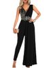 Women's Clothing Long Sleeve Lace Lace Waisted Two piece Jumpsuit_ecoleips.com