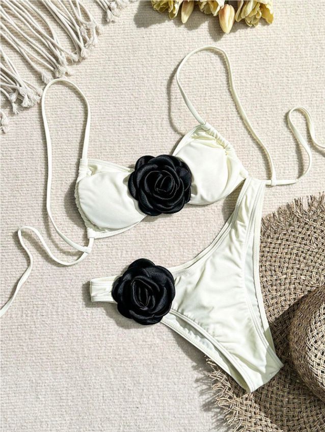 Women's Clothing Three Dimensional Flower Bikini Suit Cross Border Lazada Sexy Beach Vacation Bikini Swimsuit_ecoleips.com