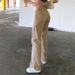 2021 New European And American Style Solid Color Women's Jeans With Draped Loose Fit Slimming High Waist Straight Casual_ecoleips.com