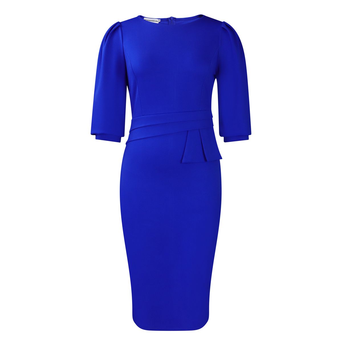 Women’s Clothing Summer New Round Neck Pleated Temperament Fashion OL Tongle Pencil Skirt_ecoleips.com