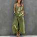 Breathable Cotton Linen Sleeveless Tank Top And Wide Leg Pants Set For Women, Casual Summer Outfit, Comfortable Two Piece Lounge Wear_ecoleips.com