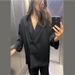 Aria Basics Cross-Border European And American Women's Clohing INS Ho-Selling Wrinkled Sui Jacke Casual Long Pans_ecoleips.com