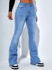 Women's Clothing High Waist Straight Jeans Slim Fit Slim All Match Elastic Flared Pants_ecoleips.com