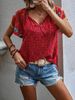 Women's Clothing Summer Casual Ethnic Style Printed V-Neck Short Sleeve Loose Shirt Women's Top New_ecoleips.com