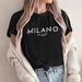Women's Summer Casual Fashion T-Shirt Short Sleeved European American Style Letter Print Top A77_ecoleips.com