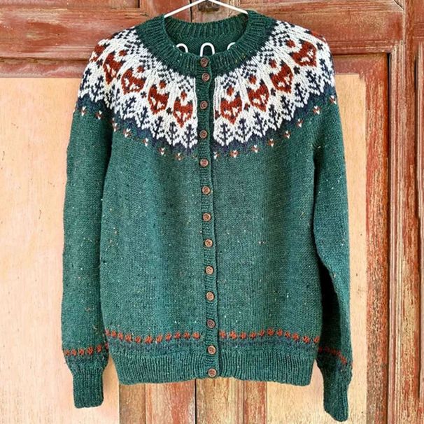 Ethnic Embroidery Knit Cardigan Women's Long Sleeve Open Front Sweater Gothic Style Fall Winter Fashion_ecoleips.com