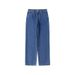 Vintage Washed Women's High-Waisted Straight Leg Jeans – Relaxed Fit, Lightweight Cotton (S-3XL)_ecoleips.com