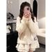 Eleganly Beauiful Solid Color Se, Loose And Slimming Skir, Hree-dimensional Floral Kni Op, Casual Wo-piece_ecoleips.com